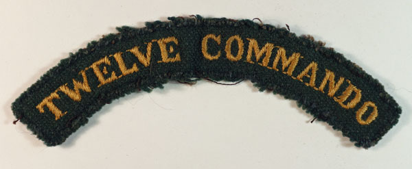 TWELVE COMMANDO WW2 Embroidered Shoulder Title Badge – SERIFS – RARE ...