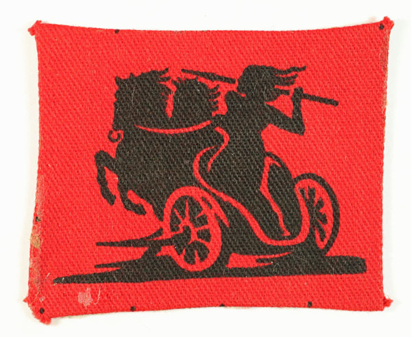 161st INDEPENDENT INFANTRY BRIGADE Printed Cloth Formation Sign Badge – CALICO PRINTERS — Lot No. 5036