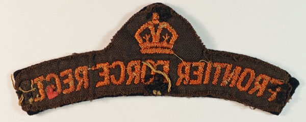 FRONTIER FORCE REGT. WW2 Indian Embroidered Shoulder Title Badge — Lot No. 5138 - Image 3
