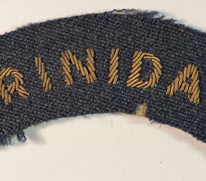 TRINIDAD – R.A.F. WW2 Officer’s Bullion Embroidered Nationality Shoulder Title Badge  —  Lot No. 5249 - Image 2