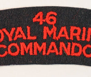 46/ROYAL MARINE/COMMANDO WW2 Embroidered Shoulder Title Badge —  Lot No. 5387 - Image 2