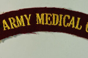 ROYAL ARMY MEDICAL CORPS – 181st AIR LANDING FIELD AMBULANCE WW2 Embroidered Shoulder Title Badge (Serifs) – SCARCE  —  Lot No. 5469/SF34A - Image 2