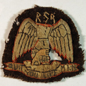 RAIDING SUPPORT REGIMENT WW2 Embroidered Cap Badge – RARE — Lot No. 5508/SFB8 - Image 2