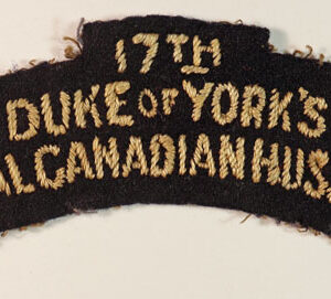 17th/DUKE OF YORK’S/ROYAL CANADIAN HUSSARS WW2 Canadian Embroidered Shoulder Title Badge – British Made —  Lot No. 5771 - Image 2