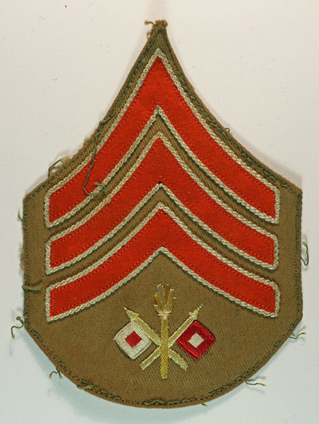 U.S. ARMY SERGEANT SIGNALS 1902-1907 Embroidered Rank Arm Badge U.S. Made — Lot No. 5757