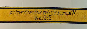 GERMAN – WEHRMACHT – VERKEHRSDIREKTION / BRUSSEL WW2 Embroidered Cuff Title – SCARCE —  Lot No. 5895 - Image 4