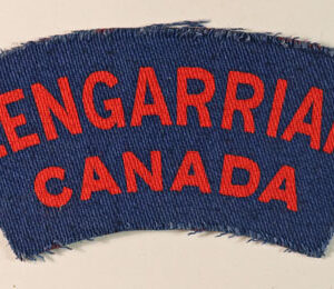 GLENGARRIANS / CANADA WW2 Canadian Printed Shoulder Title Badge – CALICO PRINTERS —  Lot No. 6100 - Image 2