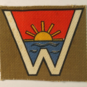 102nd COAST ARTILLERY BRIGADE Printed Formation Sign Badge - CALICO PRINTERS ---  Lot No. 6179