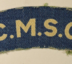 C.M.S.C. WW2 Canadian British Made Printed Shoulder Title Badge - CALICO PRINTERS ---  Lot No. 6186
