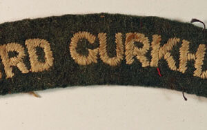 THIRD GURKHAS WW2 Embroidered Shoulder Title Badge ---  Lot No. 6159