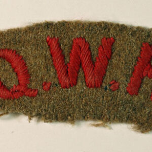 16th (County of London) Bttn. Queen's Westminster Rifles (Q.W.R.) - WW1 Embroidered Shoulder Title Badge - SCARCE --- Lot No. 6223