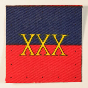 30th ANTI-AIRCRAFT BRIGADE 2nd Pattern Printed Formation Sign Badge - CALICO PRINTERS --- Lot No. 6273