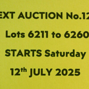 NEXT AUCTION No. 129 - STARTS ON SATURDAY 12th JULY 2025