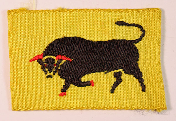 11th ARMOURED DIVISION WW2 Woven Formation Sign Badge – BROUGH, NICHOLSON & HALL — Lot No. 6423