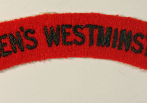 16th London Regiment (QUEEN'S WESTMINSTERS) - 1924 Era Embroidered Shoulder Title Badge - Scarce