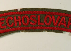 CZECHOSLOVAKIA WW2 Embroidered Felt Shoulder Title Badge  ---  Lot No. 6443