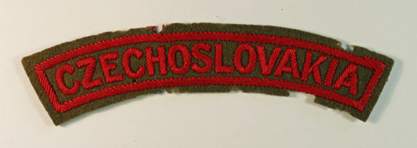 CZECHOSLOVAKIA WW2 Embroidered Felt Shoulder Title Badge — Lot No. 6443