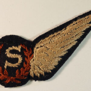 R.A.F. S - WIRELESS OPERATOR (AIR) - Serifs WW2 Padded Embroidered Half Brevet Badge  ---  Lot No. 6401