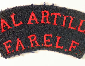 ROYAL ARTILLERY/F.A.R.E.L.F. Embroidered Shoulder Title Badge ---  Lot No. 6148