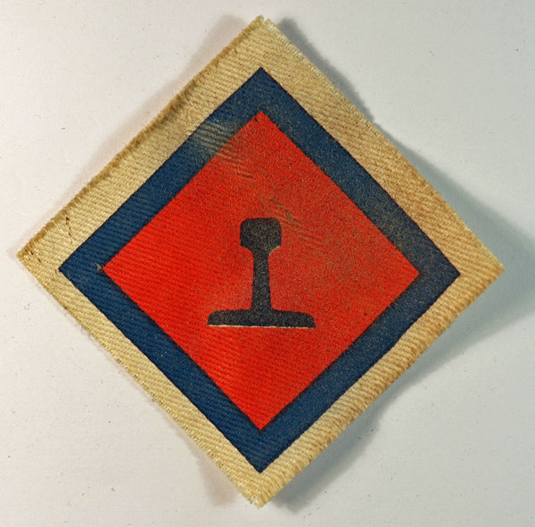 ROYAL ENGINEERS TRANSPORTATION TRAINING CENTRE WW2 Printed Formation Badge – CALICO PRINTERS — Lot No. 6455