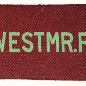 WESTMR.R. / 5th Canadian Armoured Division WW2 Printed Formation Sign Badge - CALICO PRINTERS  ---  Lot No. 6460