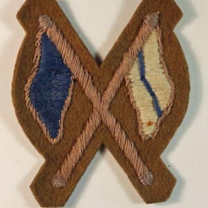 FLAGS CROSSED - Signalling Instructor WW2 Paste Back Embroidered Felt Arm Badge