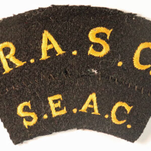R.A.S.C. / S.E.A.C. WW2 Embroidered Shoulder Title Badge ---  Lot No. 6204