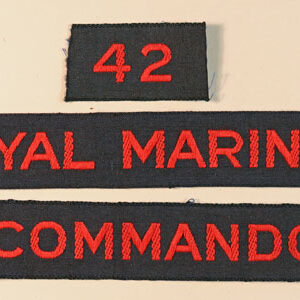 42/ROYAL MARINES/COMMANDO WW2 Cash's Name Tape Shoulder Title Badge ---  Lot No. 6466/SF16