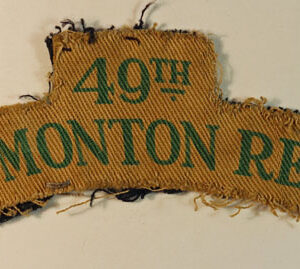 49th EDMONTON REGT. WW2 Canadian Printed Shoulder Title Badge - CALICO PRINTERS - SCARCE  ---  Lot No. 6486