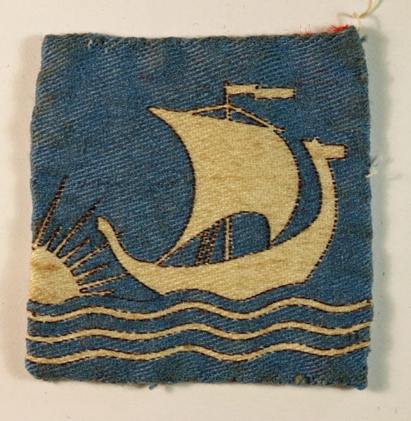 BRITISH TROOPS IN NORWAY WW2 Printed Formation Sign Badge – CALICO PRINTERS — Lot No. 6539