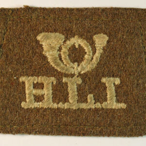 Bugle/H.L.I. WW1 Slip-on Embroidered Felt Shoulder Title Badge - Scarce --- Lot No. 6463/WW1-20
