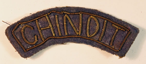 CHINDIT WW2 Bullion Embroidered Shoulder Title Badge – SCARCE — Lot No. 6467/SF18