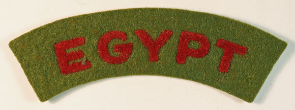 EGYPT WW2 Unofficial Shoulder Title Badge Volunteer Serving with the British Army — Lot No. 6494