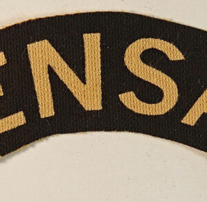 ENSA WW2 Printed Cloth Shoulder Title Badge - CALICO PRINTERS - SCARCE  ---  Lot No. 6495