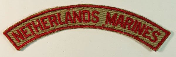 NETHERLANDS MARINES WW2 Embroidered Shoulder Title Badge – 2nd TYPE – RARE — Lot No. 6548