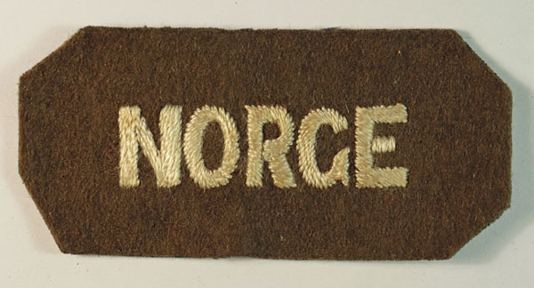 NORGE – Free Norway Forces WW2 Shoulder Title Badge — Lot No. 6503