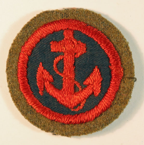 ROYAL MARINES MEDICAL UNIT – ROYAL NAVAL DIVISION WW1 Embroidered Felt Formation Sign Badge – RARE — Lot No. 6465/WW1-24