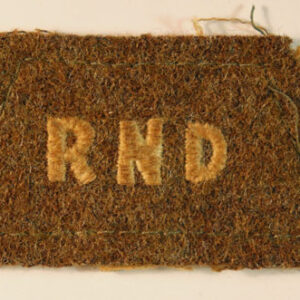 R N D - Royal Naval Division WW1 Slip-on Embroidered Felt Shoulder Title Badge - RARE --- Lot No. 6464A/WW1-23
