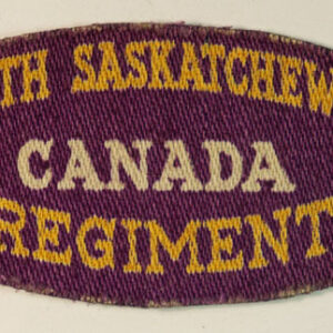 SOUTH SASKATCHEWAN / CANADA / REGIMENT WW2 Canadian Printed Shoulder Title Badge - CALICO PRINTERS ---  Lot No. 6509