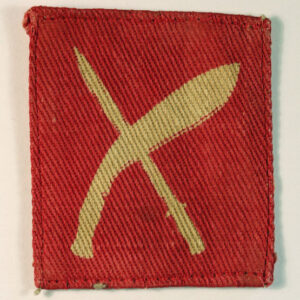 18th INFANTRY BRIGADE Printed Cloth Formation Sign Badge - CALICO PRINTERS --- Lot No. 6578
