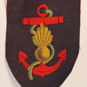 ROYAL MARINE ENGINEERS WW2 Printed Shoulder Title Badge - CALICO PRINTERS ---  Lot No. 6602