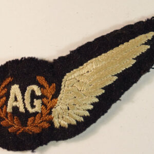 R.A.F. AG - Air Gunner AMO A547 1939 WW2 Padded Embroidered Half Brevet Badge  ---  Lot No. 6452