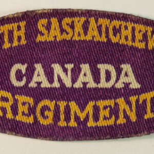 SOUTH SASKATCHEWAN / CANADA / REGIMENT WW2 Canadian Printed Shoulder Title Badge - CALICO PRINTERS ---  Lot No. 6459