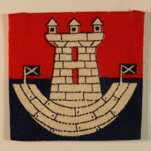 84th ARMY GROUP ROYAL ARTILLERY Printed Formation Sign Badge - CALICO PRINTERS - SCARCE ---  Lot No. 6680