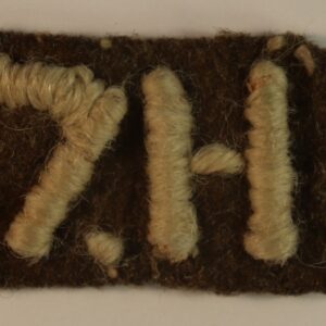 7.H - 7th HUSSARS WW2 Unusual Embroidered Shoulder Title Badge --- Lot No. 6717