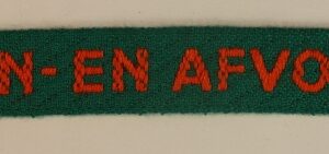AAN-EN AFVOER WW2 Netherlands Air Force Shoulder Title Badge - SCARCE -- Lot No. 6739