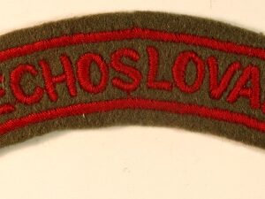 CZECHOSLOVAKIA WW2 Embroidered Felt Shoulder Title Badge  ---  Lot No. 6787