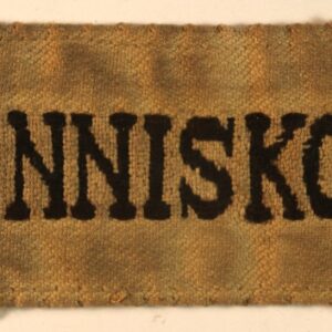 INNISKG - 1st & 2nd Bttns. ROYAL INNISKILLING FUSILIERS WW2 KD Shoulder Title Badge ---  Lot No. 6795