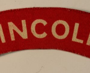 LINCOLN WW2 Printed Shoulder Title Badge - CALICO PRINTERS  ---  Lot No. 6796
