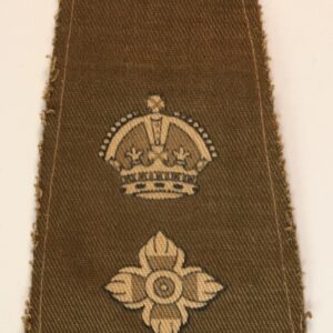 LT. COLONEL WW2 Khaki Drill Printed Slip-On Rank Insignia Shoulder Strap - CALICO PRINTERS - SCARCE ---  Lot No. 6747